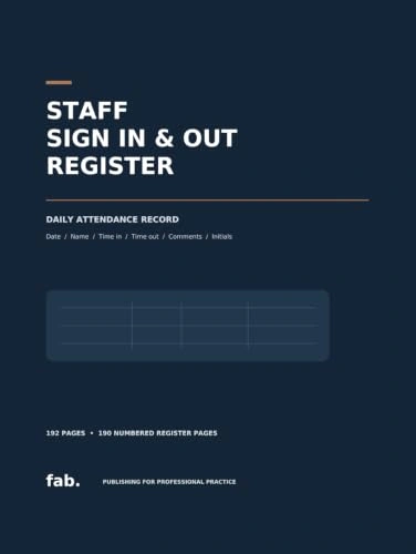 Staff Sign In & Out Register :  cover artwork